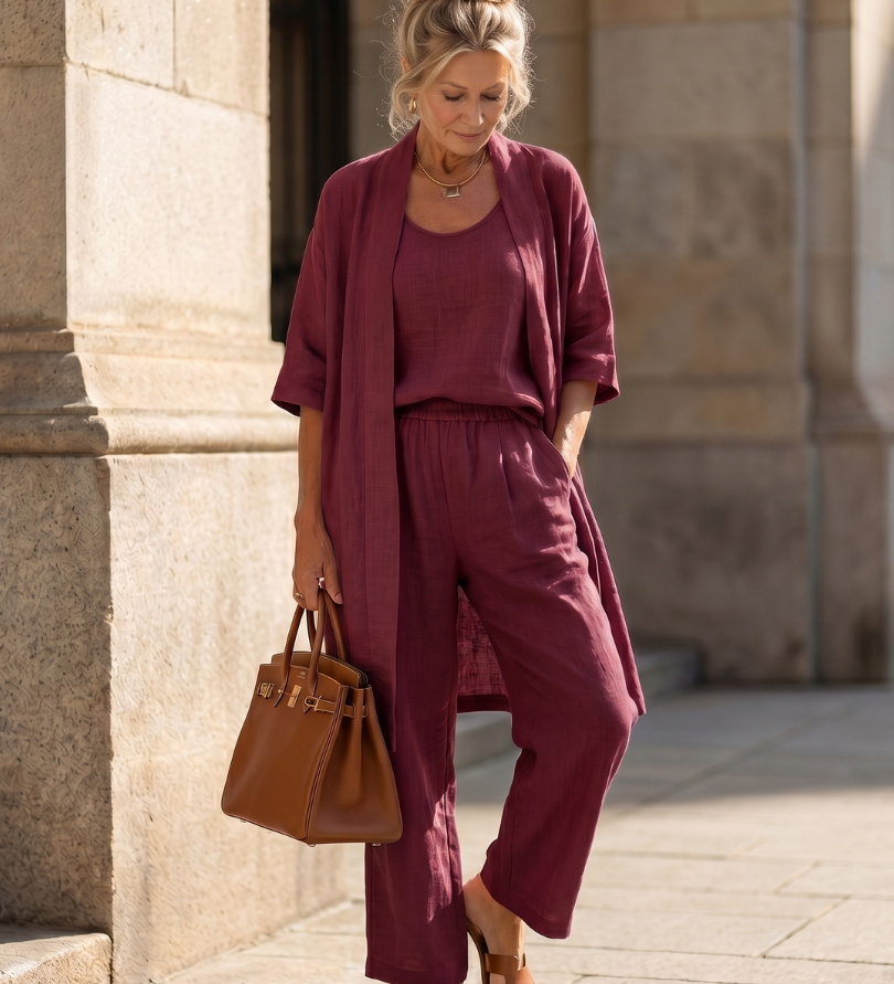 Yael | Three Piece Relaxed Top Pant Set