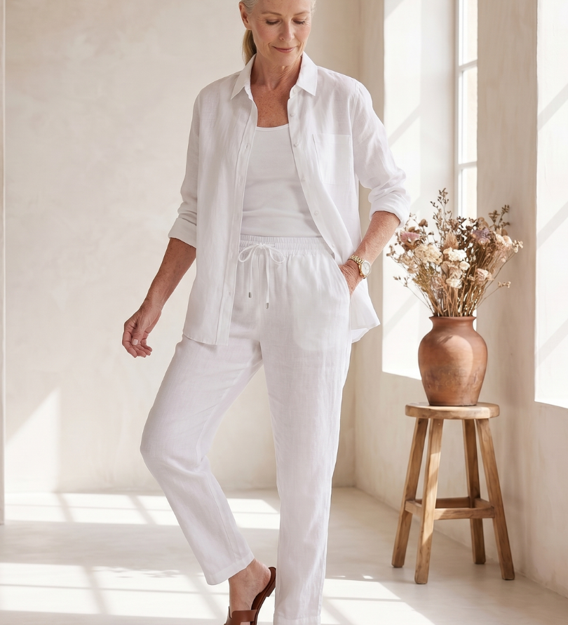 Noor | Long Sleeve Shirt Tapered Pants Set