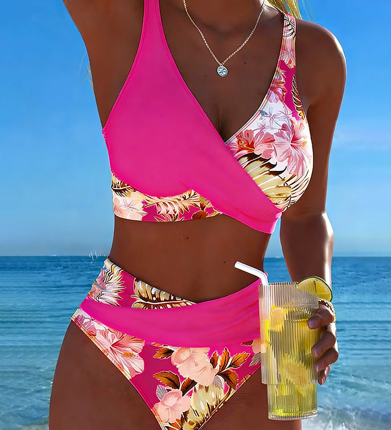 Jolina™ | Floral Contrast Split Bikini