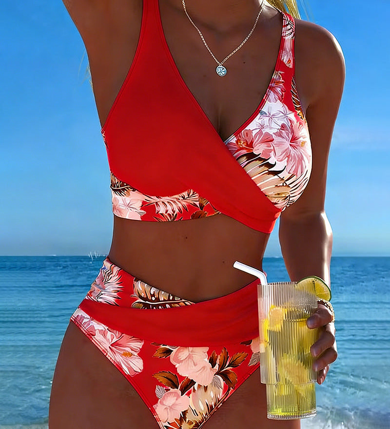 Jolina™ | Floral Contrast Split Bikini