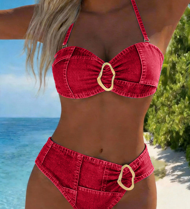 Patricia™ | Metal Buckle Suspender Bikini Two-Piece