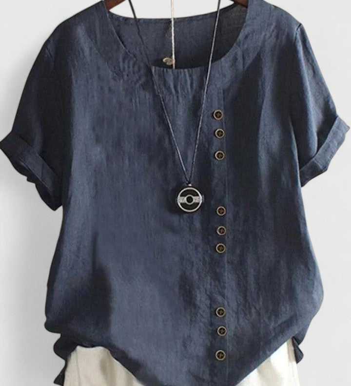 Elisavie | Comfortable Short Sleeve Blouse