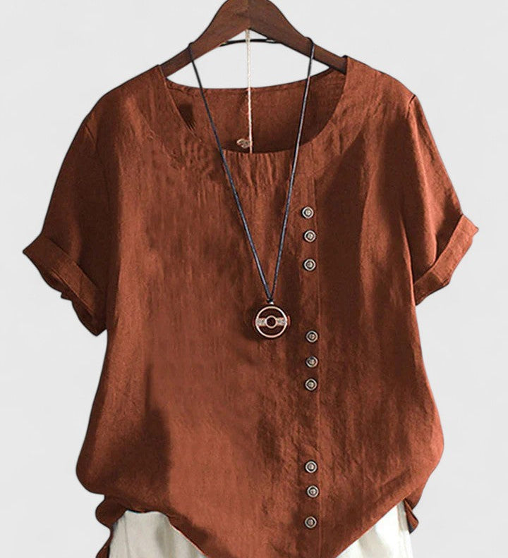 Elisavie | Comfortable Short Sleeve Blouse