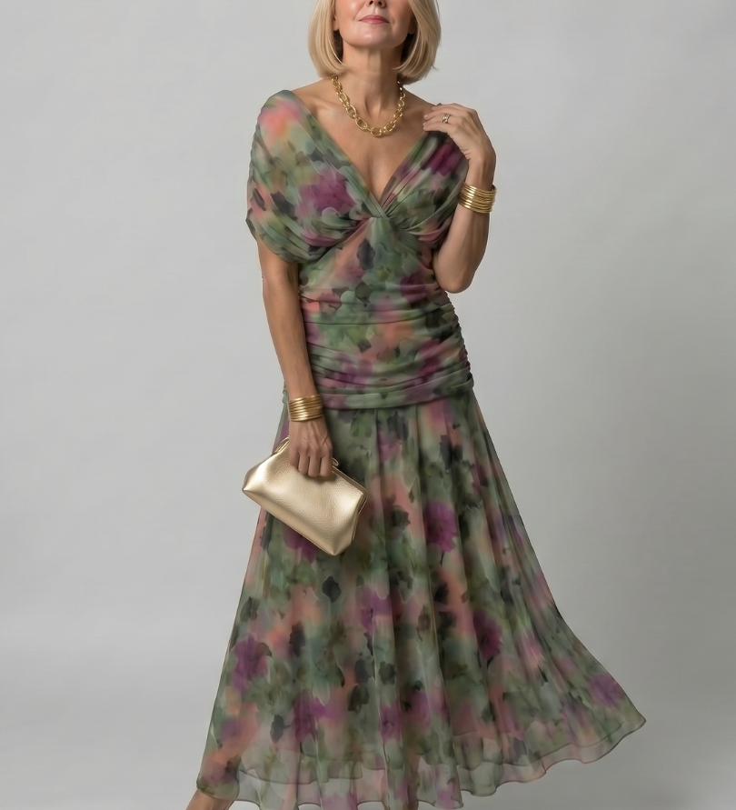 Calen | Off Shoulder Flow Midi Dress