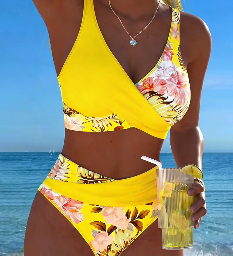 Jolina™ | Floral Contrast Split Bikini