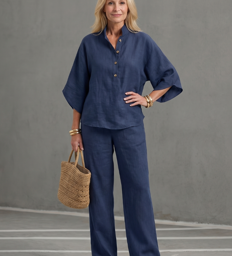 Amity | Button Front Relaxed Tunic Trouser Set