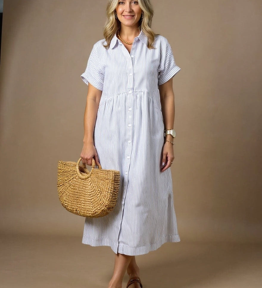 CASSIE | Fashionable Striped Dress
