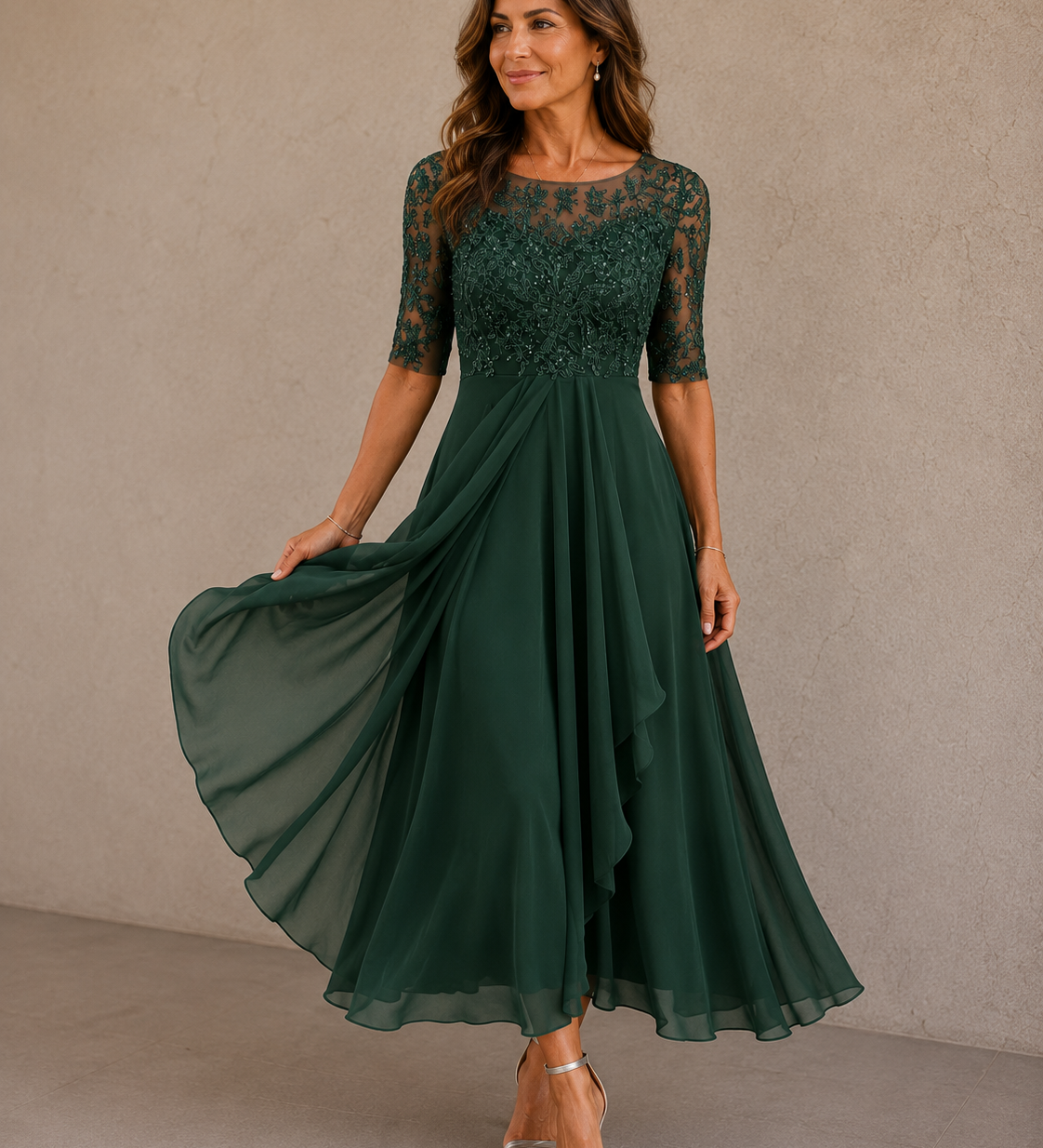 Maria – Lace and Chiffon Dress