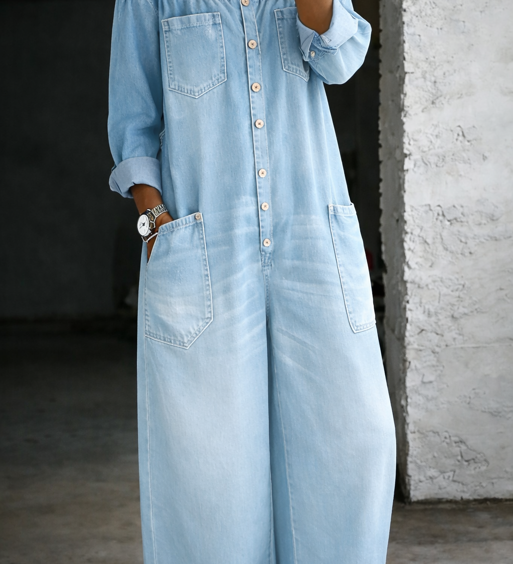 Olive - Long-Sleeve Off-Shoulder Overalls