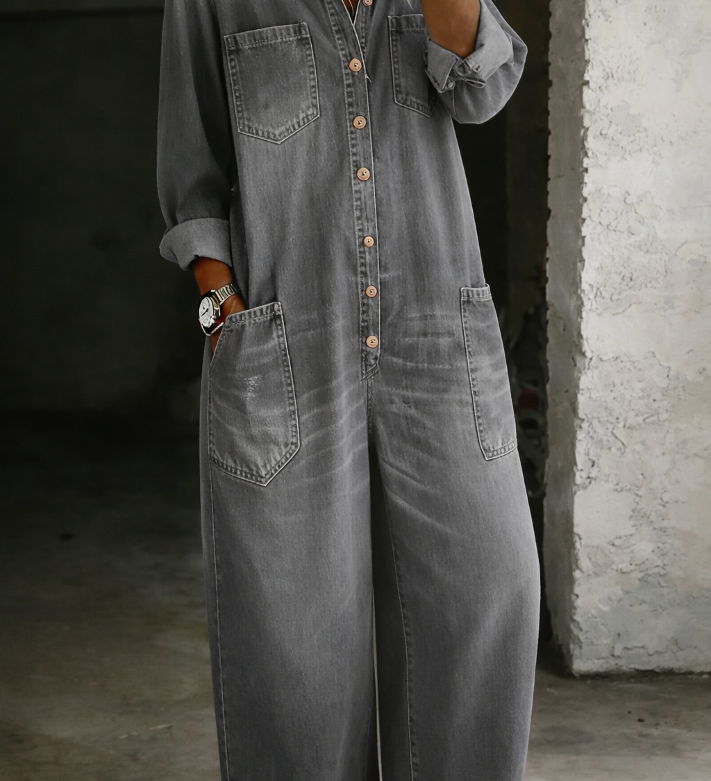 Tara - Relaxed Denim Overalls