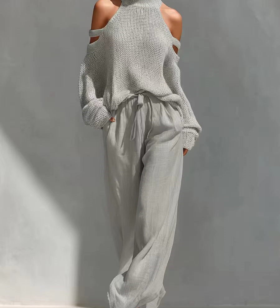 Sarah - Modern Knit and Linen Set