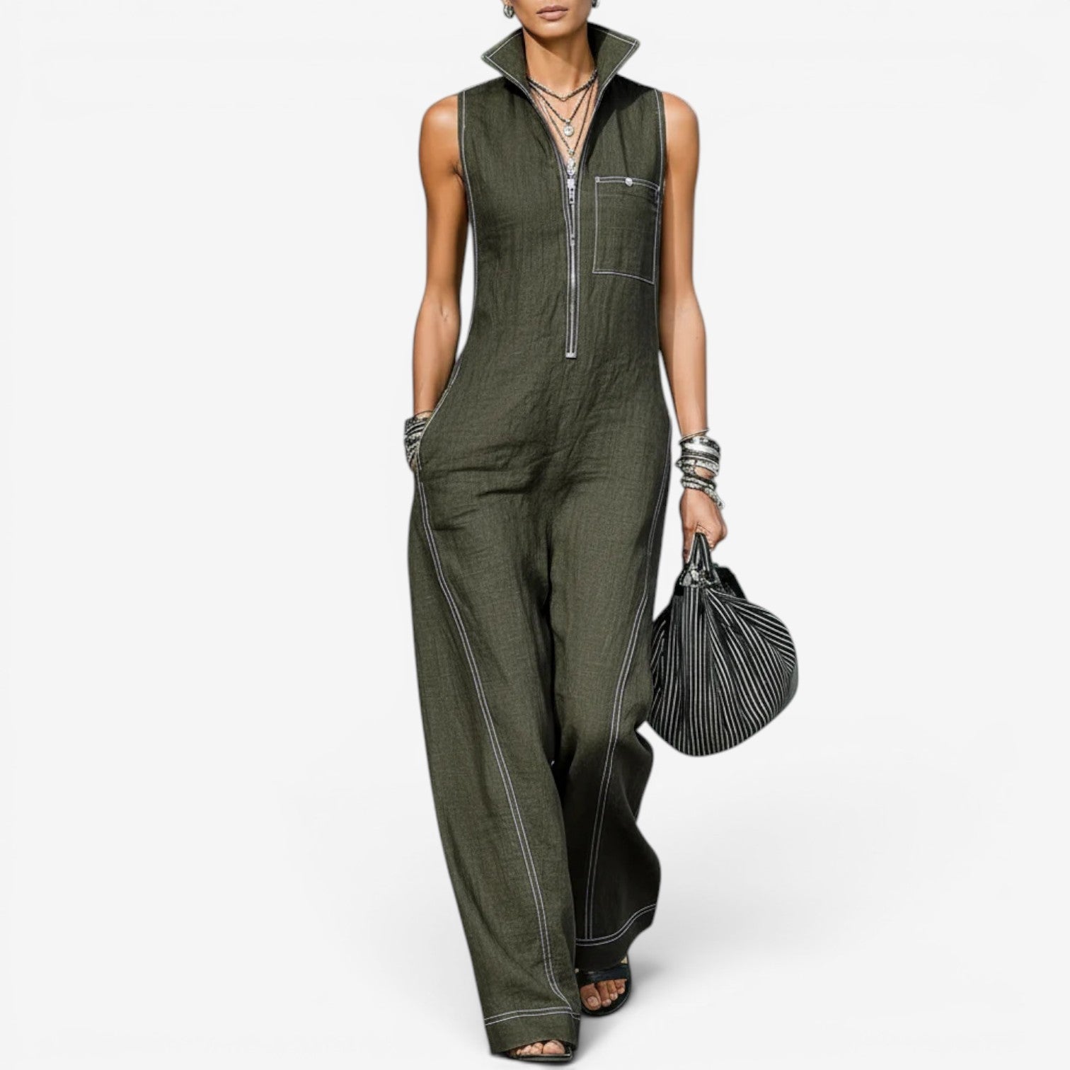 Tanya™ Sleeveless Zip Jumpsuit