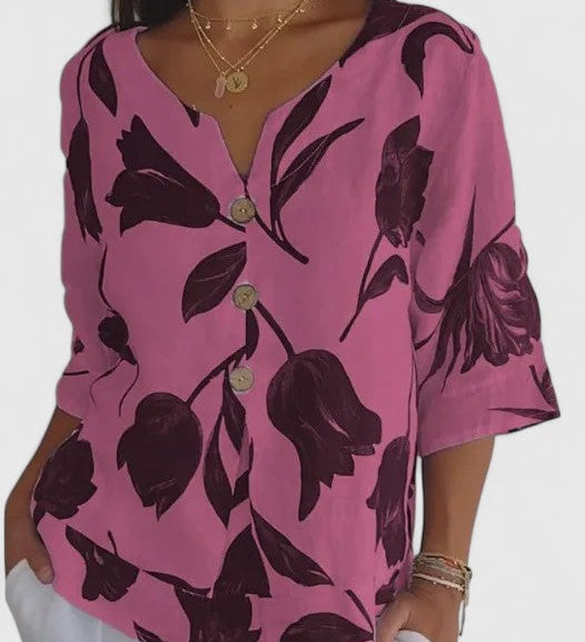 Isabel | Elegant Floral Print Blouse