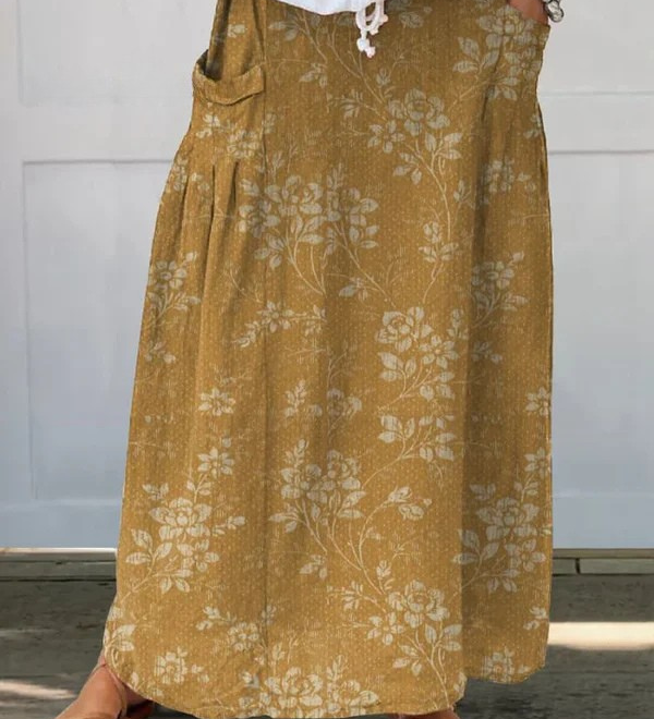 Princess™ | Vintage Floral Elastic waistband Pocket Skirt