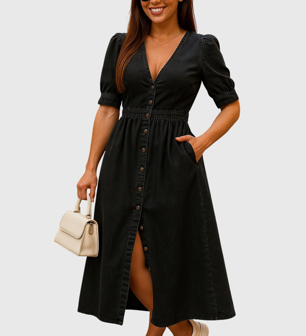 Jacqueline™ | Elegant Denim Dress