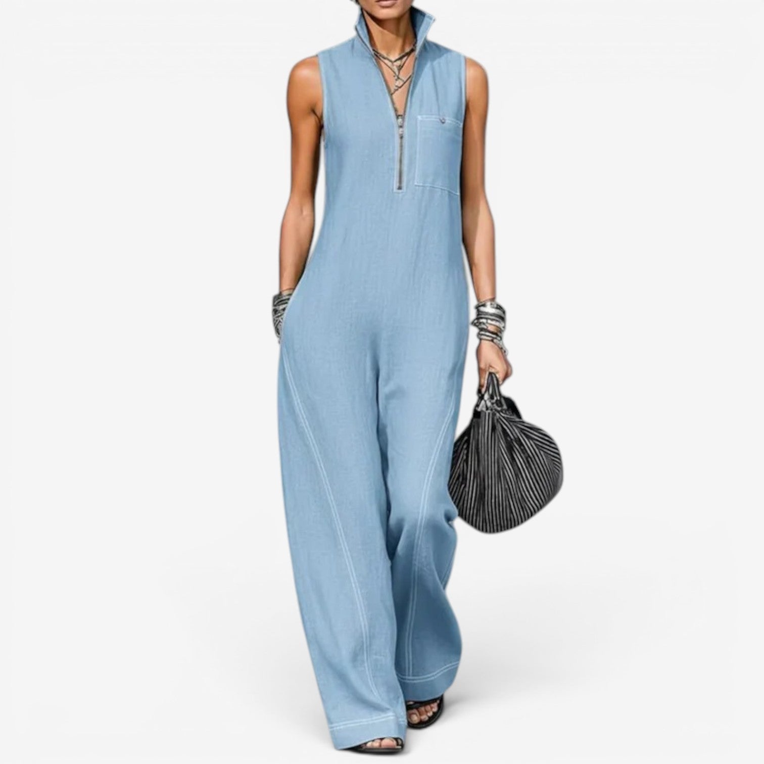 Tanya™ Sleeveless Zip Jumpsuit