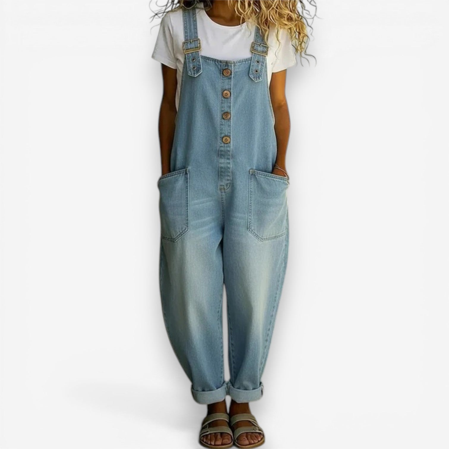 Casey™ Wide-Leg Denim Overalls