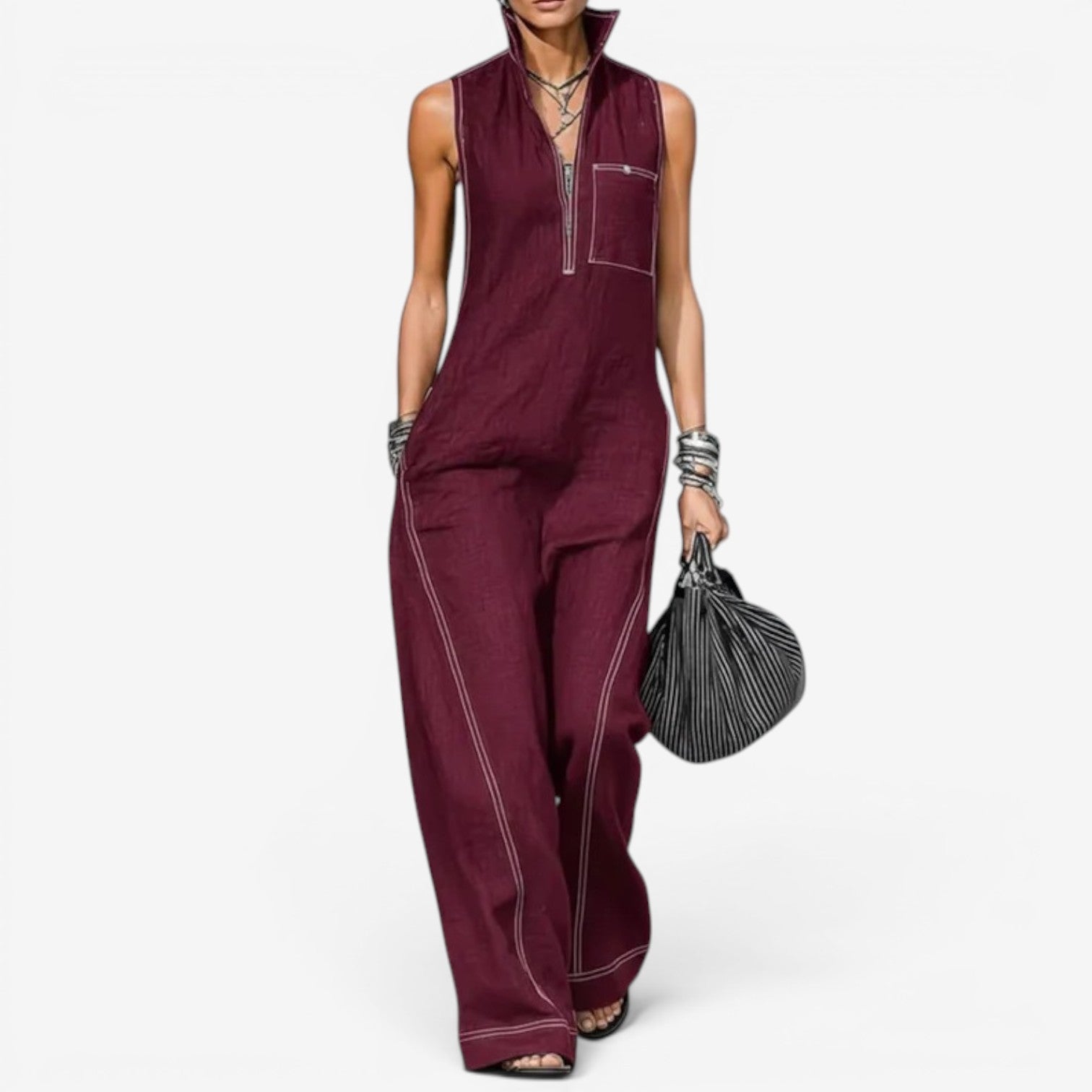 Tanya™ Sleeveless Zip Jumpsuit