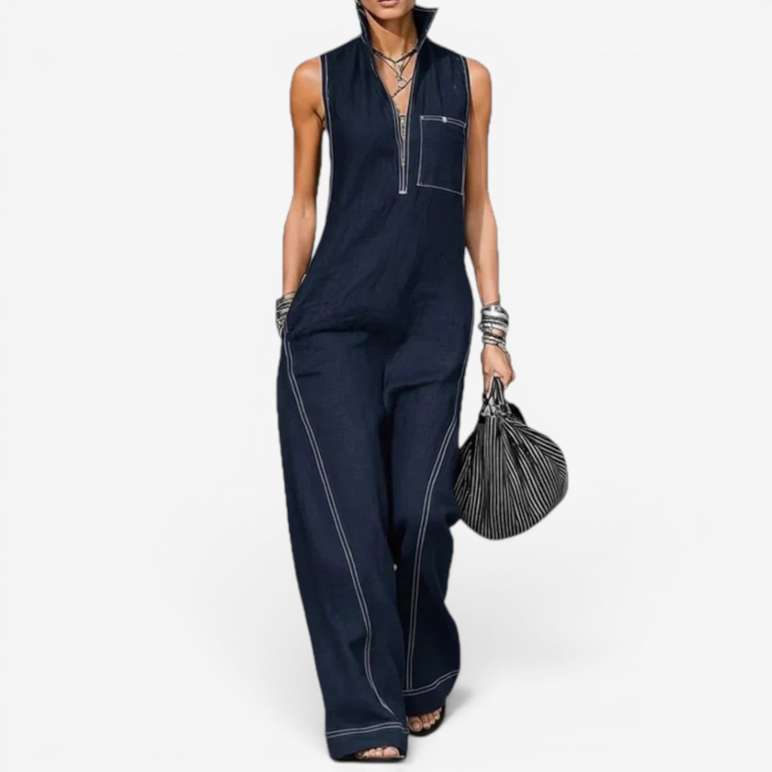 Tanya™ Sleeveless Zip Jumpsuit