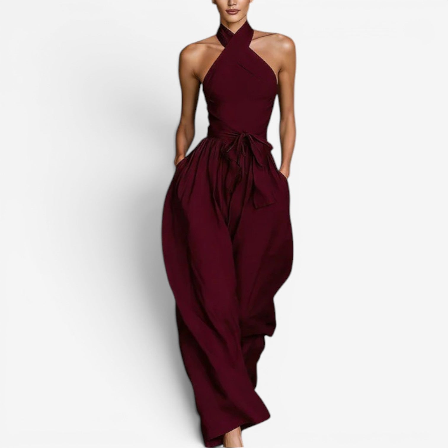Daine™ Crossover-Neck Jumpsuit
