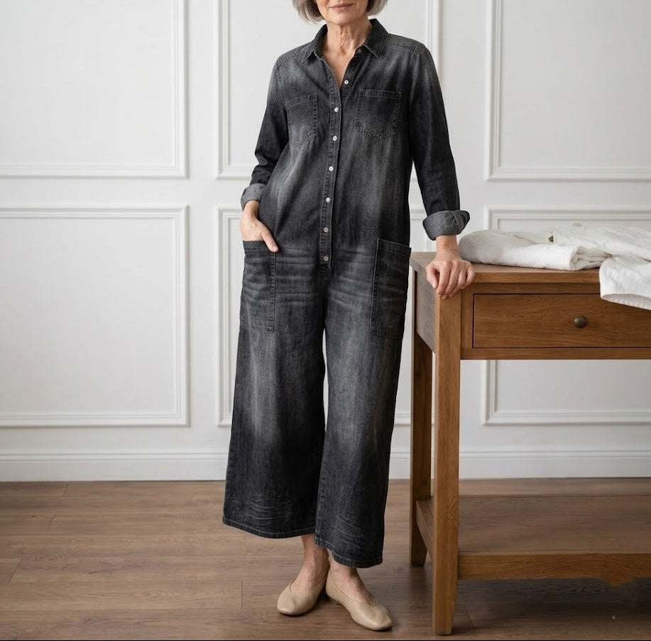 Iona - Cotton Denim Overalls